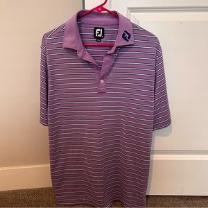 Footjoy Tour Logo golf polo Size Medium purple stripe